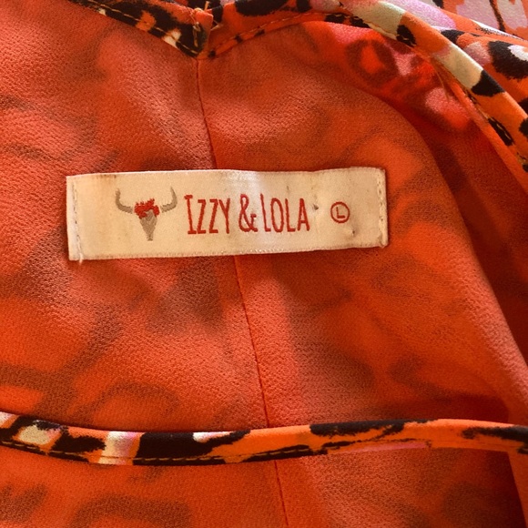 izzy & lola Halter Maxi Dress L sexy vacation cruise beach multicolor - Picture 5 of 6